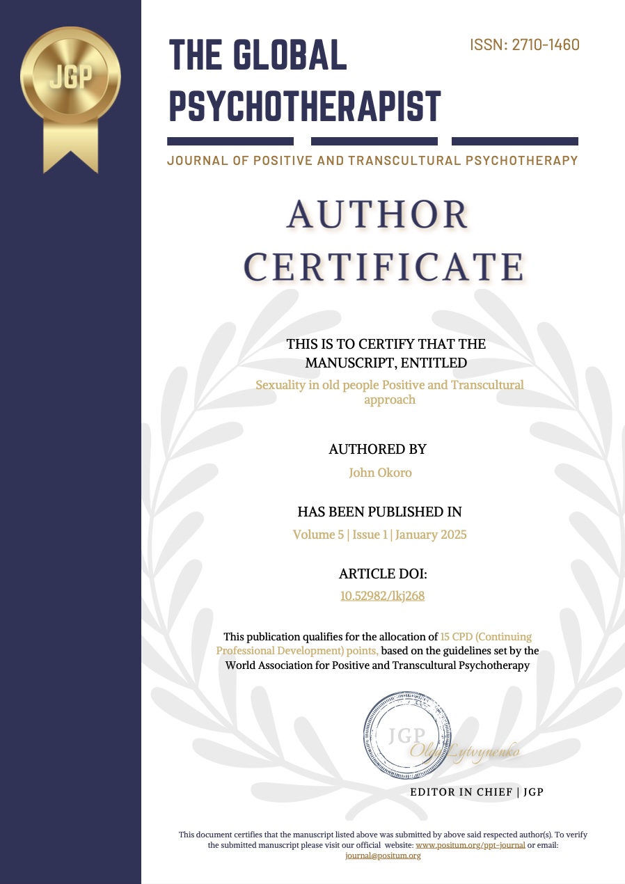 The Global Psychotherapist Author Certificate